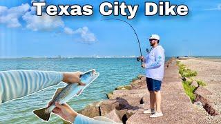 FISHING the LONGEST PIER in the WORLD for SPECKLED TROUT!  (Texas City Dike)