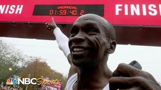 1:59:40! Kipchoge runs historic first sub-2 hour marathon | NBC Sports