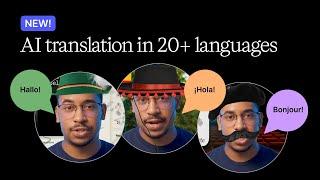 New in Descript: AI translation in 20+ languages