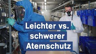 Gefahrstoffe umfüllen: Leichter vs. schwerer Atemschutz