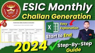 🟠 ESIC Monthly Challan Generation 2024 | Esic ka challan kaise banaye 2024 | Esic Challan 2024 | Esi