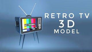 Retro TV 3D model | Low Poly Retro Tv Model | 3D modeling | 3D animation | Prisma 3D | Retro TV