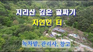 지리산 칠성봉 아래 멋진 계곡을 품은 자연인 터, 녹차밭 관리사 창고 매매