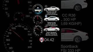 Mercedes CLS 400 333 HP vs VW Passat CC 300 HP vs Audi A7 333 HP #acceleration