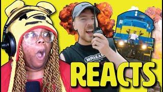 AyChristeneGames Reacts to Train Vs Giant Pit by  MrBeast