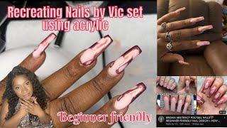 Recreating abstract @NailsByVic set | Pinks | beginner friendly