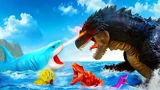 Godzilla vs Big Shark - Clash of Titans | Jurassic World Dinosaurs Rescue Adventure