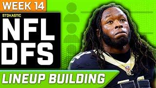 Week 14 NFL DFS: Single Lineup Sim Building | NFL DFS Strategy