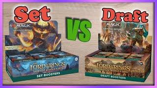 Which has more rares and mythics? Comparing Set to Draft booster Boxes. Lord of the Rings