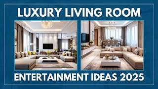 Luxury Living Room Entertainment Ideas 2025 | Chic Media Wall Design | Comfortable Seating Trends