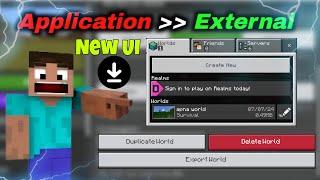 Move Your Worlds Application To External In New UI | Export Minecraft Worlds In New UI | In Hindi