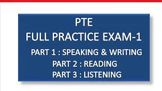 PTE FULL PRACTICE EXAM - WITH KEY