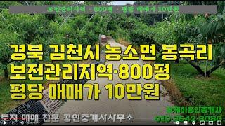 경북 김천시 농소면 봉곡리에 소재한 보전관리지역 800평