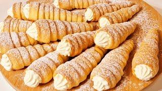 Cream horns / recipe. Dessert. Delicious