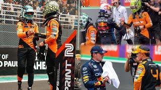 Max Verstappen congratulate Lando Norris & Oscar Piastri after Sprint Race | #BrazilGP BTS