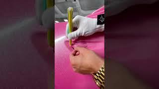 Tesla in Pink Glitter Wrap  #carwrapping #asmr #asmrsounds #carwraps