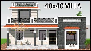 40x40 Villa Design With Vastu, 40x40 Village House Design, Gopal Architecture