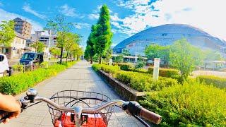 【4k】Japan Cycling Tour  Empty Streets Relaxing Morning Bike Ride To Nagoya Dome