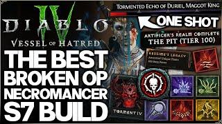 Diablo 4 - New Best S7 1 SHOT EVERYTHING Necromancer Build Guide - New OP Blood Wave Easy Torment 4!