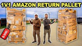 1v1 Amazon RETURN PALLET Challenge!!! (Rare Find!)