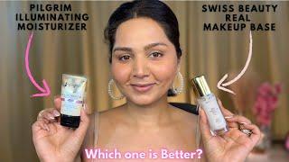 Pilgrim Illuminating Moisturiser VS Swiss Beauty Real Makeup Base / Real comparison / #honestreview