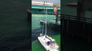 Bridge vs Sailboat *spoiler* Sailboat loses Credit: ​⁠@WavyBoats #boat #boating #sailing