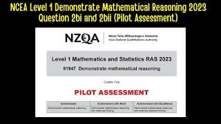 NCEA Level 1 - Demonstrate Mathematical Reasoning 2023 Question 2bi and 2bii (Pilot Assessment)