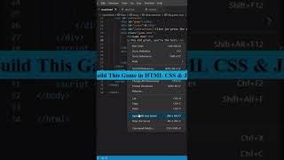 Create Game in HTML CSS & JS #shorts #trending @kodeology