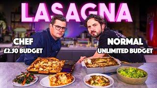 LASAGNA BUDGET BATTLE | Chef (£2.50 budget) VS Normal (Unlimited budget) | Sorted Food