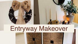 Entryway makeover/ Budget friendly hallway project / Thrift flip Ikea kallax