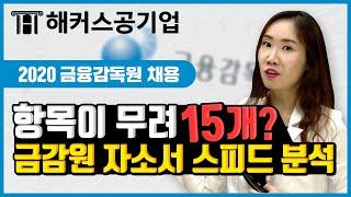 금융감독원 자기소개서 항목이 무려 15개 금감원 자소서 스피드 분석｜해커스공기업 심연은