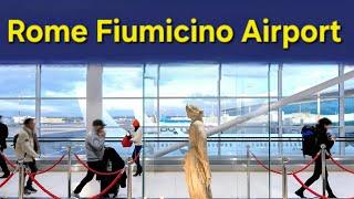 Rome Fiumicino Airport,  Leonardo Da Vinci International Airport.  Walking Tour 