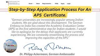 The Ultimate Guide to APS India Certificate 2024 | Step-by-Step Application Process Explained!