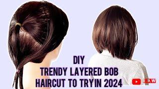 #21️Diy layered bob / Corte bob en capas / Carré plongeant dégradé