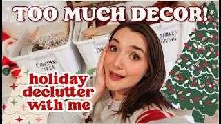 Holiday Decor EXTREME DECLUTTER + ORGANIZE! Messy To Minimal Christmas Clean + Decorate 2024 prep