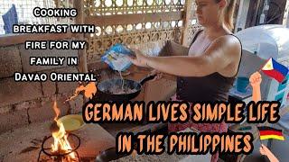 GERMAN cooks breakfast ON FIRE for her FAMILY OF 5 in THE PHILIPPINES DAVAO ORIENTAL - living SIMPLE