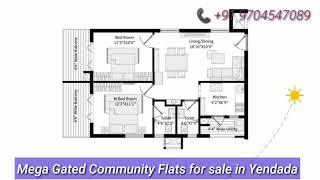 MEGA GATED COMMUNITY FLATS FOR SALE IN YENDADA & 2BHK, EAST FACING