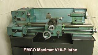 EMCO Maximat V10 P lathe with gearbox and power cross feed