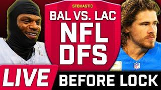 NFL DFS Live Before Lock | Chargers-Ravens MNF Week 12 DFS Picks