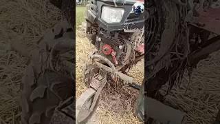 italy turbo engine power tiller R777 seat attached with Ploughing #shortstractor #minitractor