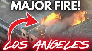 MAJOR FIRE! Chinatown. ARSON!! Los Angeles.