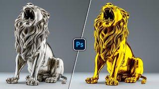 How To Convert Silver Statue into Golden Statue easily using photoshop.