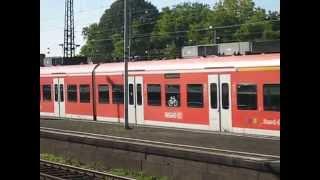 Freight trains and passenger train in Germany