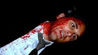 Nathan Head attacked by unseen prescence in parking lot  - gore scene  - suspense  - horror actor