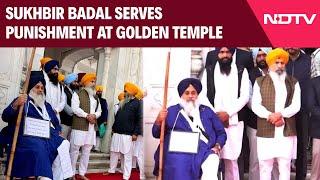 Sukhbir Singh Badal News | Plaque Around His Neck, Sukhbir Badal Serves Punishment At Golden Temple