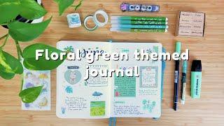 Floral green theme journal | Aesthetic journaling ideas | Relaxing journaling 🪴