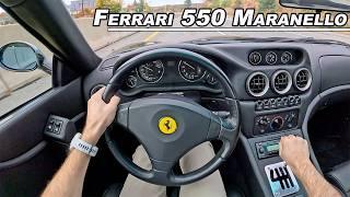 1999 Ferrari 550 Maranello Fiorano Handling Package - Driving The Gated Manual V12 (POV Review)