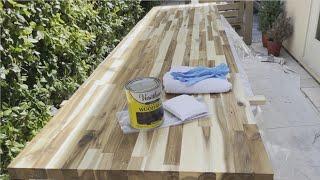 Staining and Sealing of a Butcher Block for a Home Office Desk