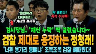 검사장님, '재산 누락' 딱걸렸습니다~ 검찰 제대로 응징하는 정청래! "너희는 용가리 통뼈냐" 조목조목 검찰 뼈때렸다!