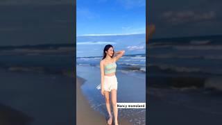 Nancy likes walking on the beach and enjoying the  sea waves  #Nancy #nancymomoland #MOMOLAND